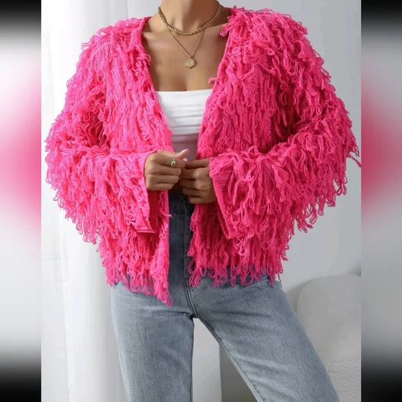 Allurite Shaggy Knit Duster Cardigan - Picture 6 of 9